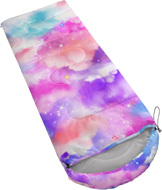 QOOMO Axolotl Cute Camping Sleeping Bags,3 Season Warm & Cool Weather,Lightweight,Waterproof Sleeping Bags for Adults & Kids,Traveling,and Outdoors