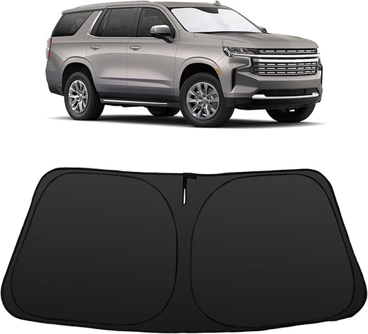 Windshield Sun Shade Accessories Compatible with 2021 2022 2023 2024 2025 2026 Tahoe for Foldable Sunshade Sun Visor Blocks UV