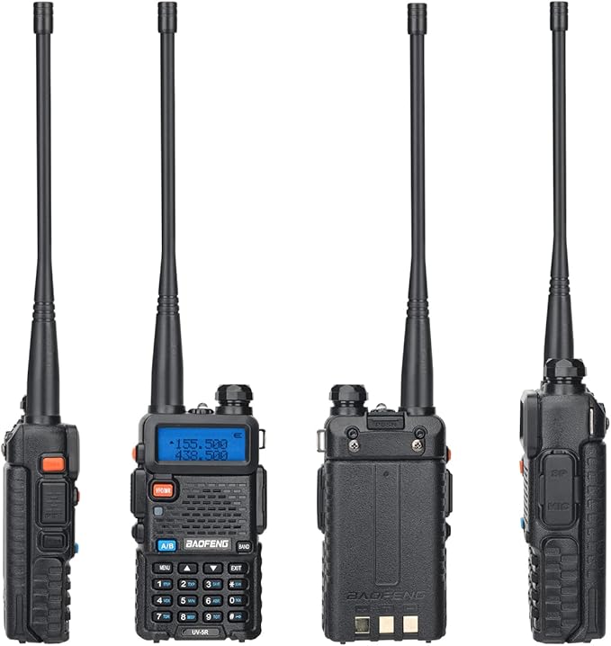 BAOFENG Radio Ham Radio UV-5R Long Range UV5R Dual Band VHF UHF Rechargeable Walkie Talkies for Adults Handheld Two Way Radio with Earpiece AR-771 Full Kit for Camping Hunting Survival Gear,2Pack