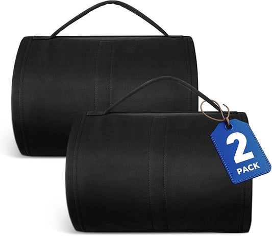 BEDELITE Large Waterproof Camping Blanket, Lightweight for Cold Weather, Foldable Fleece Stadium Blanket for Outdoor Sports, Windproof, Wearable, Machine Washable, 55" x 80",Black (Pack of 2)