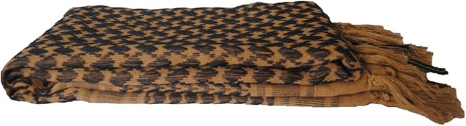 Explore Land Cotton Shemagh Keffiyeh Tactical Desert Scarf Neck Head Wrap with Tassel for Men Women