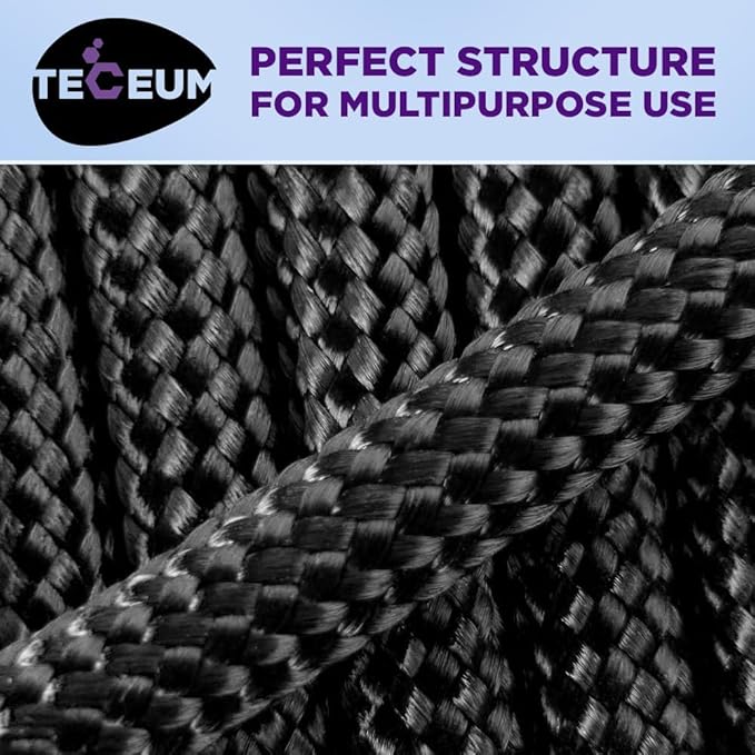 TECEUM Reflective Paracord Rope 1000 – 1000ft/200ft/100ft/50ft – 40+ Colors – Glow in The Dark – para Cord – Utility Rope for Survival, Hunting & Camping Gear – Nylon String, Camping Rope, Tent Cord