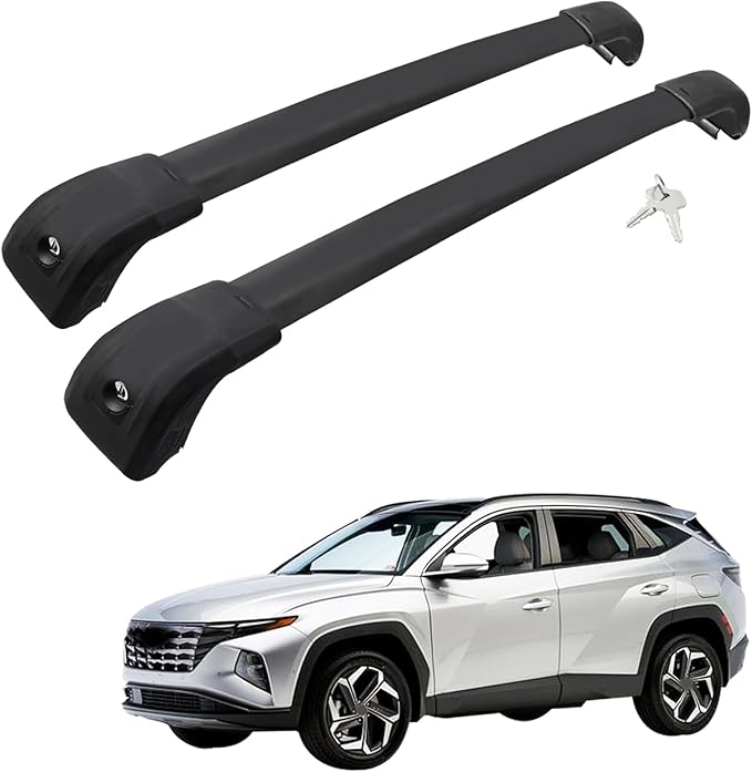 Car Roof Rack Cross Bars Compatible with 2022-2025 Hyundai Tucson (Fit for Flush Side Rails), Aluminum Lockable Roof Cross Bars for Kayak Bike Rooftop Cargo Carrier Bag Basket Luggage