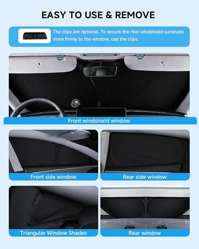8pcs Thicken Full Car Window Shades for Toyota RAV4 2019-2024，Accessories, Reflective Windshield Sunshade Window Covers for Side Rear,UV Block and Blackout Privacy for Camping
