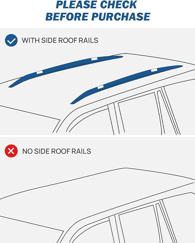 JOYTUTUS Roof Racks Cross Bars Compatible with GX460 2010-2023, Aluminum Roof Rail Cross Bars, Low Wind Noise Rooftop Cargo Carrier Crossbars