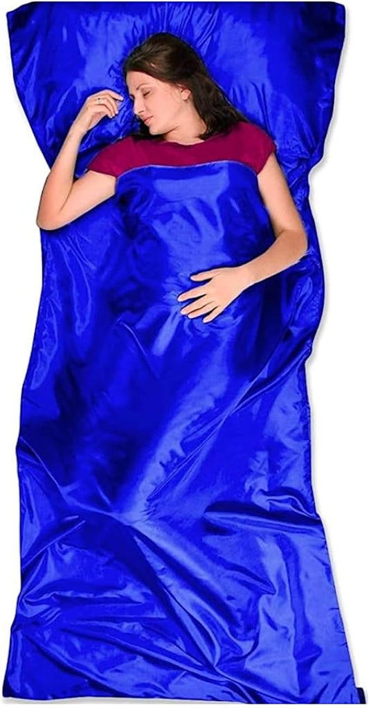 The Friendly Swede Sleeping Bag Liner — Ultralight Polyester or Cold Weather Microfiber Adult Sleep Sack- Camping Sheets - Travel Sleeping Bag with Pocket-Size Stuff Sack