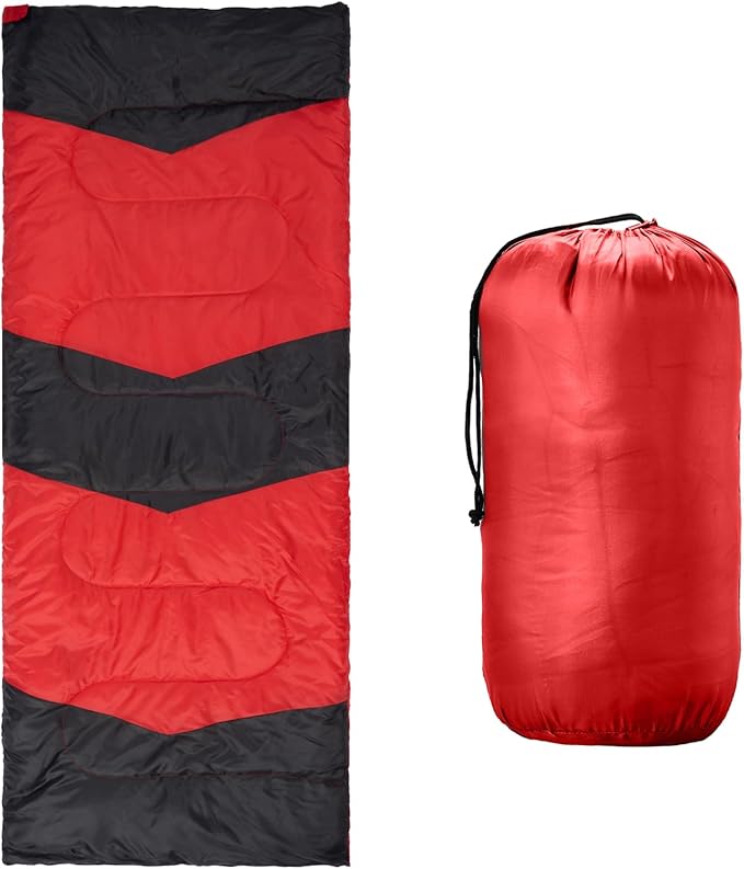 Lightweight Sleeping Bag for Backpacking and Hiking, 190T Polyester, Waterproof Envelope Style, 74.8 x 29.5 in, 2.1 lbs