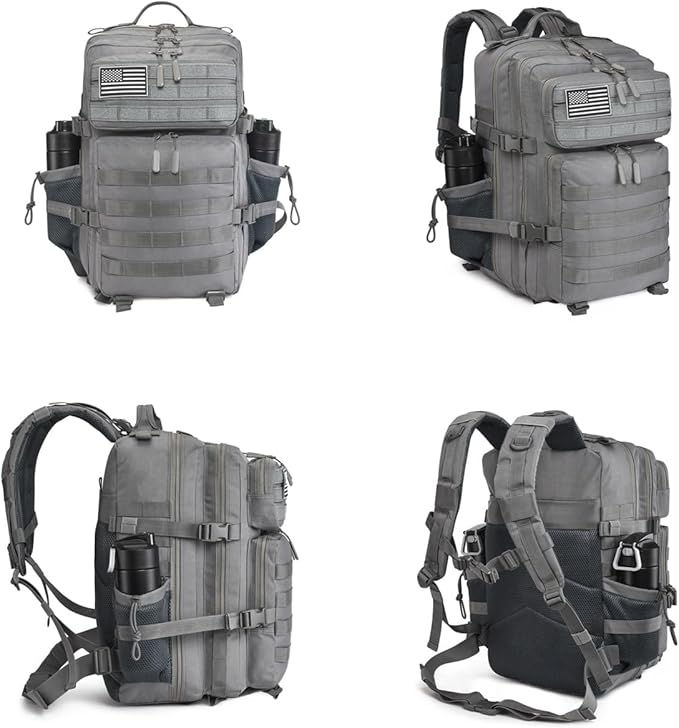 45L Tactical Backpack for Men Women, Military Assault Pack with MOLLE, Large 3 Day Bug Out Bag for Hiking Camping