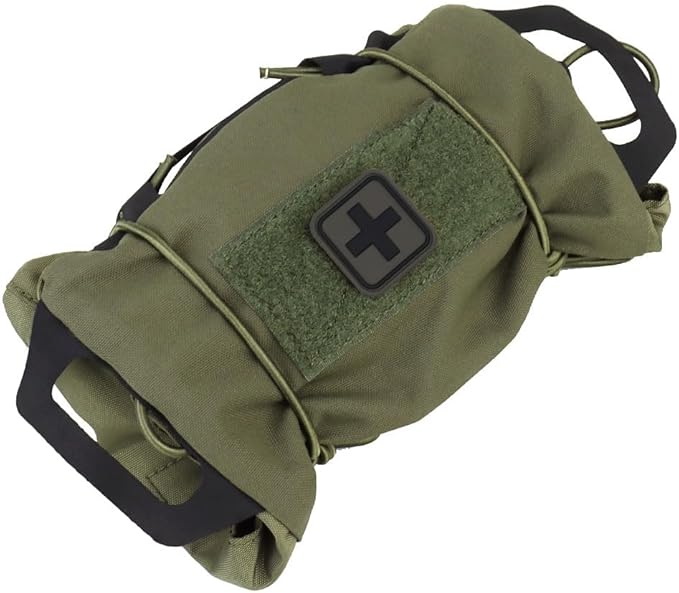 Tactical Military Pouch MOLLE Rapid First-aid Belt Pouch Survival Two-Piece System Med Roll Carrier Hypalon Handle Bag