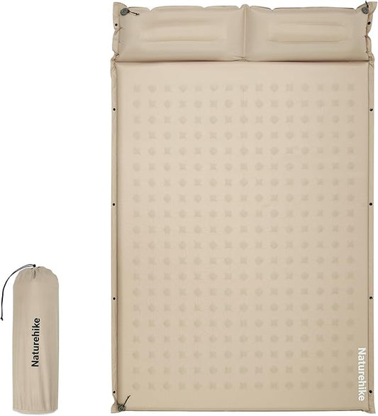 Naturehike Connectable Double Self Inflating Sleeping Pad, 1.18" Memory Foam Camping Pad, Backpacking Camping Mattress Pad for Tent, Travel, Car, Hammock