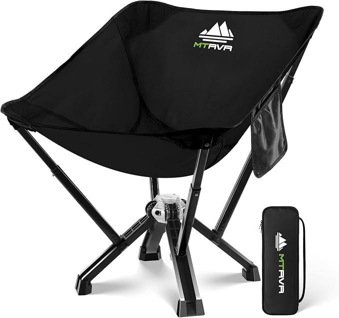 MTRVR Utility-Grade Folding Chair — Stable One-Piece Structure, Authorized Folding Structure Patent, Balanced Aluminum Support, Compact & Portable Chair for Camping, Fishing & Everyday Outdoor Use