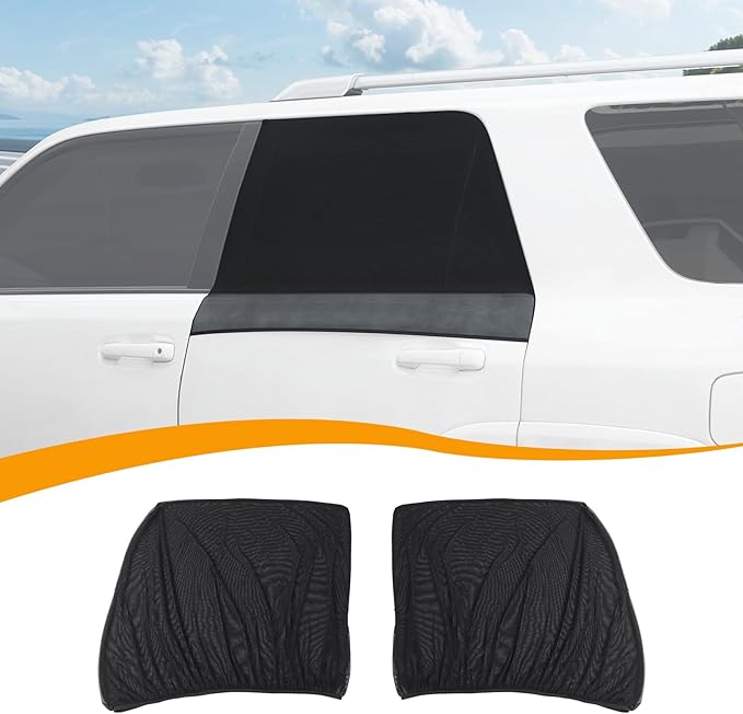 Hoolcar Rear Window Sun Shade Breathable Mesh Compatible with Toyota 4Runner 2010-2025/for Dodge Durango 2011-2025 Side Window Screens Cover for Camping/Pets, UV Protection Sunshade,2PCs