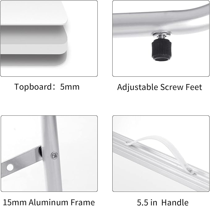 Moosinily Small Camping Table 35.2 inch Folding Picnic Table Foldable Low Camp Table Portable Short Aluminum Outdoor Floor Short Beach BBQ White 35.2×15.7 inch