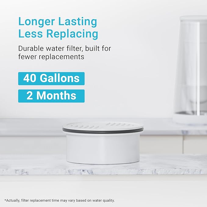 AQUA CREST Water Filter Compatible with LS Home Pitcher and Dispenser Systems, Replacement for LS Water Filter, Reduces Chlorine and Odor, Activated Carbon Filters, 3 Packs
