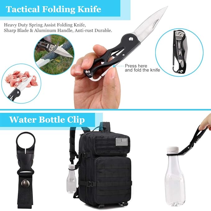 EMDMAK Survival Kit Outdoor Emergency Gear Kit for Camping Hiking Travelling or Adventures