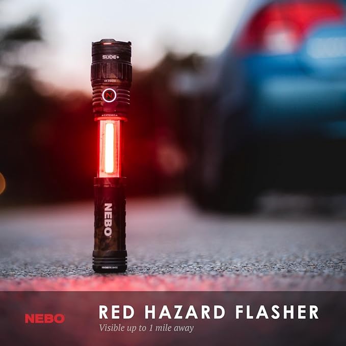 NEBO SLYDE+ Flashlight (2nd Gen) | 400 Lumens, 7 Light Modes, Bright COB Work Light & LED Tactical Flashlight, Magnetic Base, Great for Camping, Water Resistant, Includes 4x AAA Alkaline Batteries