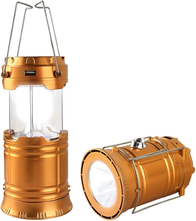 Censinda LED Camping Lantern, Solar and Rechargeable Lantern Flashlight Collapsible and Portable Light for Daily/Camp/Hiking/Night Fishing/Emergency/Hurricanes/Storm(1 Pack)