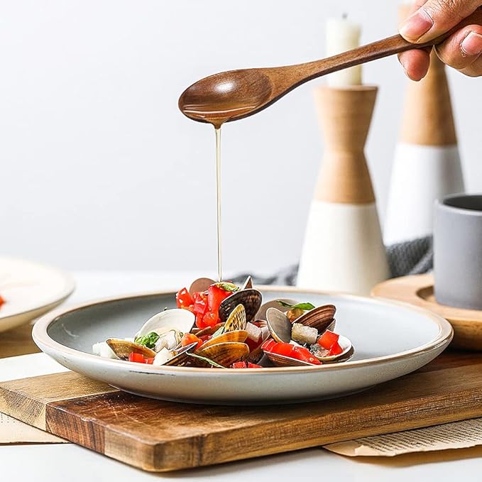 Portable Wooden Cutlery Set for Travel and Camping - 4 Piece Set With Reusable Wooden Spoon, Fork, Knife and Chopsticks