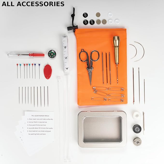 Survival Sewing Kit, Tactical Emergency Sew Kit Heavy Duty Sewing Kits for Adults, Outdoor Survival Gear Sewing Repair Kit Tools, Pocket Mini Sewing Kit with Buttons for Men, Army Basic Sewing Kits