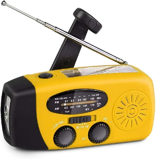 Portable Solar Emergency Weather Radio Upgrade Hand Crank AM/FM NOAA Survival Radio with 2000mAh Cellphone Charger LED Flashlight Battery Indicator for Home Camping Earthquake