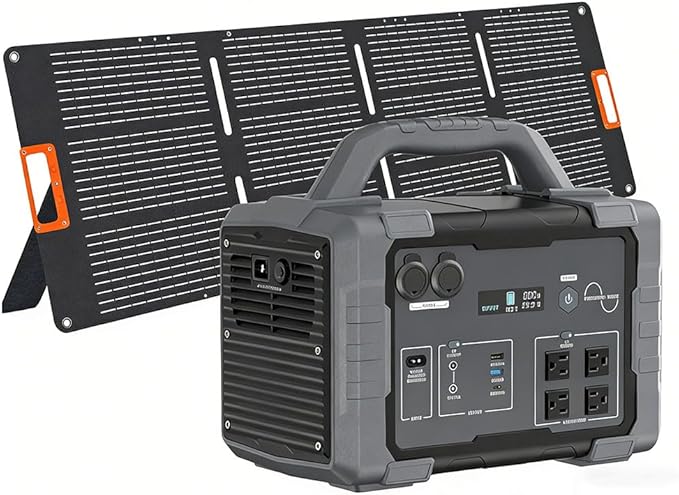 Solar Generator 1800W (3600W Surge) with 200W Solar Panel, 1024Wh LiFePO4 Portable Power Station Kit, 1.5H AC Fast Charge, Clean Energy for Home Backup, RV Camping, Emergency Outages