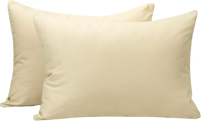 NTBAY Zippered Toddler Pillowcases Set of 2, 100% Brushed Microfiber 13x18 Pillowcases, Super Soft and Cozy Travel Kids Nursery Pillow Cases, 13x18 Inches, Khaki