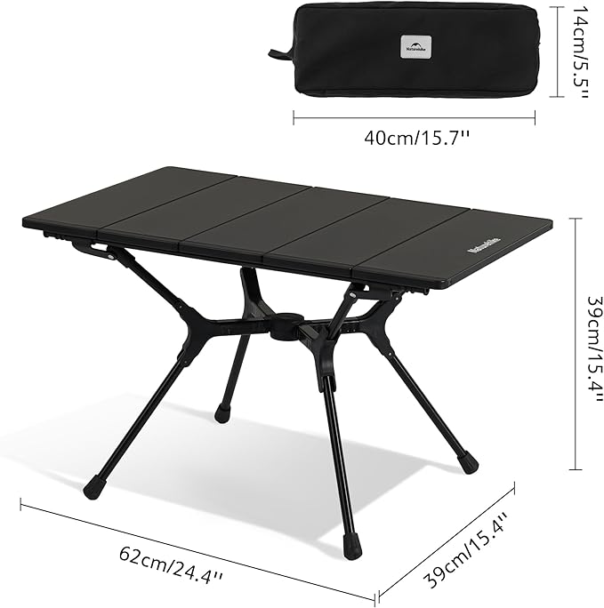 Naturehike YL01 Portable Camping Table, Lightweight Folding Backpacking Table for Hiking, Tailgating, Picnics, Beach, Travel