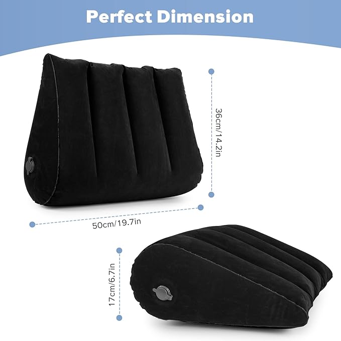 USHMA Inflatable Wedge Pillow for Traveling, Portable Blow up Travel Wedge Pillow for Sleeping in Bed, Fast Inflation & Deflation Inflatable Bed, Ideal for Home, Travel, and Outdoor