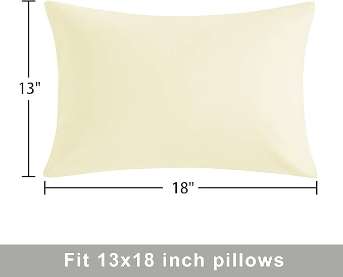 NTBAY Zippered Toddler Pillowcases Set of 2, 100% Brushed Microfiber 13x18 Pillowcases, Super Soft and Cozy Travel Kids Nursery Pillow Cases, 13x18 Inches, Ivory