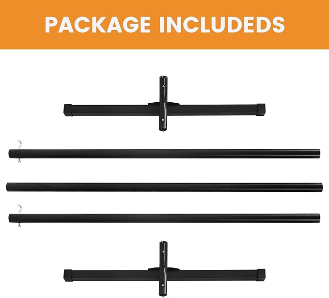 Lazy Daze Hammocks Portable 2 Person Heavy Duty Steel 12 FT Hammock Stand with Hooks and Chains for Outside, Patio, Backyard, 450 Pounds Capacity, Black