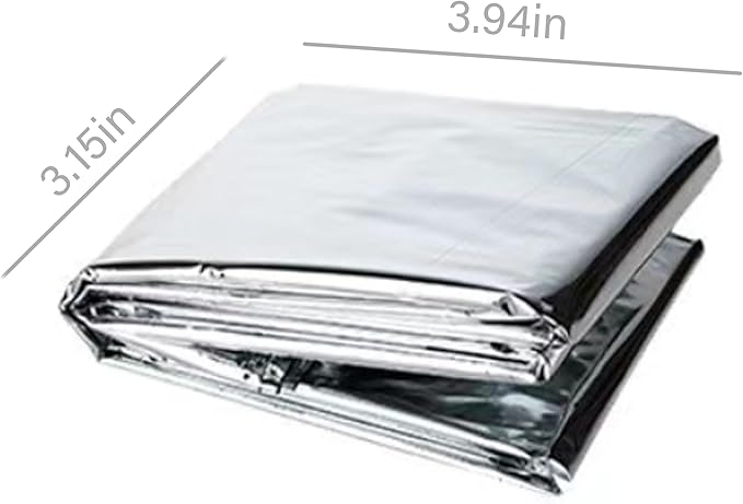 Guo's hyekbe First Aid Mylar Rescue Blanket，Emergency Blankets for Survival Gear and Equipment，Designed for Outdoor, Body Warmer Blanket,Space, Camping Gear, Hiking Travel(Silver, 12 Pack)