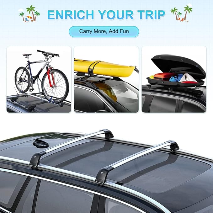 JDMON Compatible with Roof Rack Cross Bars Volvo XC60 2013-2018 with Side Rails Anti-Theft Locks Desigh, Aluminum Luggage Rack Crossbar for Rooftop Cargo Bag Carrier Kayak Canoe Bike, Sliver