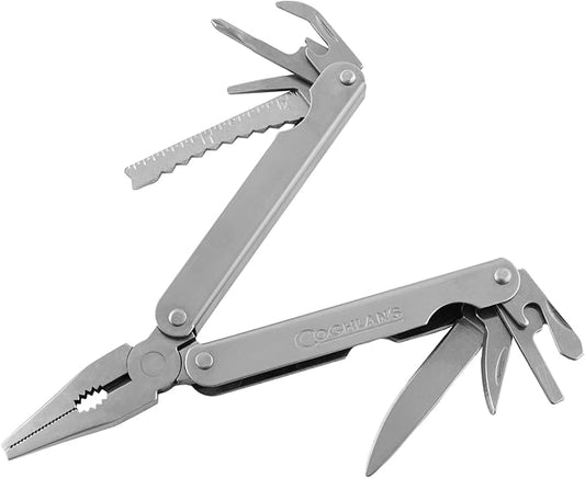 Coghlan's Camper's Multi-Tool - Compact and Durable 10-in-1 Survival Tool for Camping, Hiking, and Outdoor Adventures, Featuring Knife, Can Opener, Awl, File, Saw, Scissors, and More