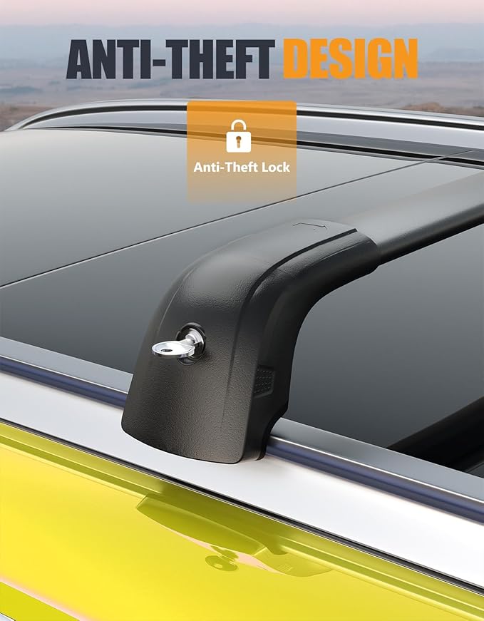 KINGGERI 300lbs Roof Rack Cross Bars Compatible with Volvo XC40 XC-40 2018-2026, Lockable Heavy Duty Aluminum Roof Rails Crossbars Cargo Bars Canoe Snowboard Rooftop Black Carrier Luggage