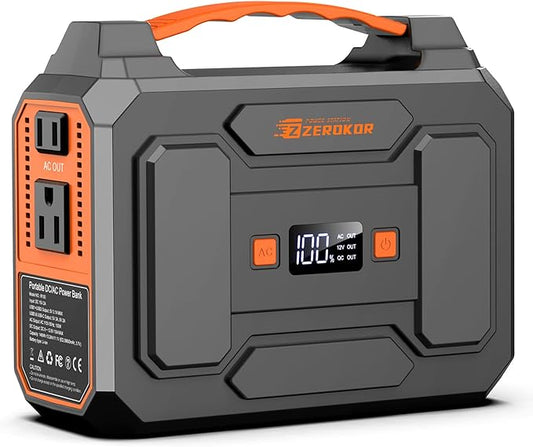ZeroKor Portable Power Station, 100W Power Pack with AC Outlet, Portable Solar Generator 146Wh External Battery with DC USB C QC3.0 for Smart Devices Camping Home RV VanLife(without Solar Panel)