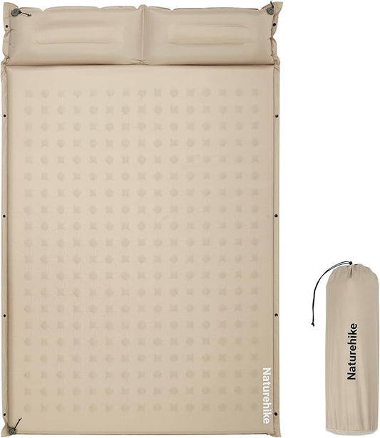 Naturehike Connectable Double Self Inflating Sleeping Pad, 2.36" Memory Foam Camping Pad, Backpacking Camping Mattress Pad for Tent, Travel, Car, Hammock