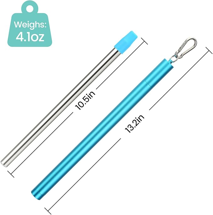 Sursip Portable Water Filter Straw Reusable Stainless Steel Outdoor Emergency Survival Gear for Camping & Hiking Travel Personal Water Purifier Filter Straw(3 Pack)