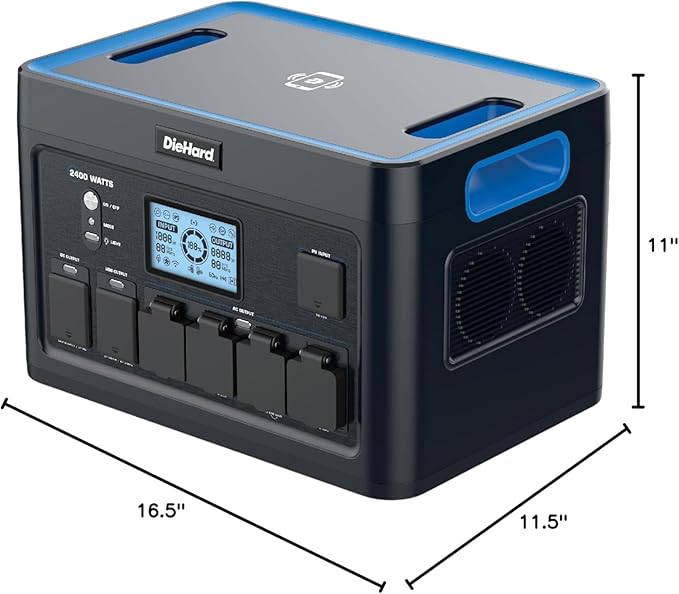 DieHard Portable Power Station 2400-Watt (4800-Watt Peak) 2048Wh with 400W Solar Panel - Quiet Solar Generator, for Home Backup, Weather, Outdoor Recreation, Jobsite and More