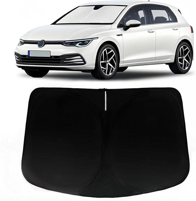 Windshield Sun Shade for 2022-2024 Volkswagen VW Golf MK8 GTI R, Car Front Window Sunshade with 240T Sun Visor Protector Blocks UV Rays Heat Sun Shield Accessories
