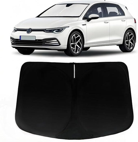 Windshield Sun Shade for 2022-2024 Volkswagen VW Golf MK8 GTI R, Car Front Window Sunshade with 240T Sun Visor Protector Blocks UV Rays Heat Sun Shield Accessories