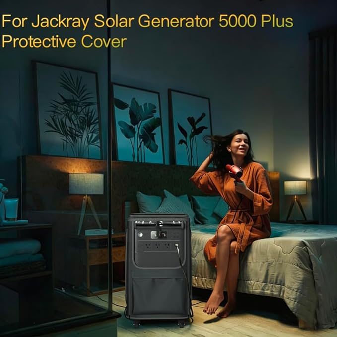 For Jackray Solar Generator 5000 Plus Protective Cover | Waterproof & Dustproof, Inspection Window + Dual-Side Opening Design, Perfectly Compatible with Jackray 5000W Portable Power Station
