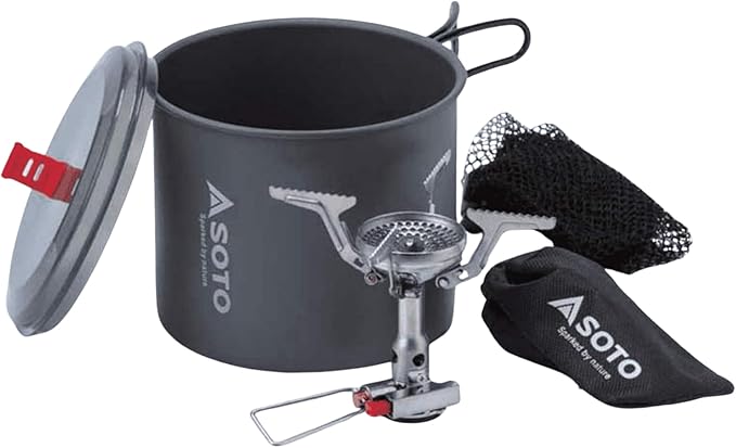 SOTO Amicus Stove with or without Igniter Camping Stove - Superior Under Windy Conditions, Shock Resistant, and Low-cost With High-end Performance Stove