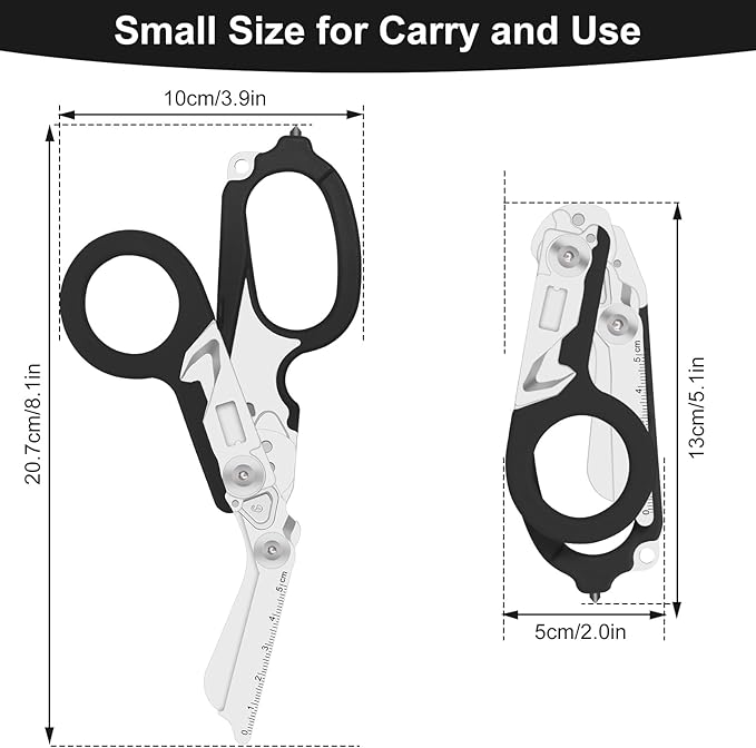 6-in-1 Trauma Clipper, Folding Emergency Clipper, Outdoor Camping Tool, Seat Belt Cutter, Oxygen Cylinder Wrench, Free Adjustable Wrench (Yellow Black Handle)