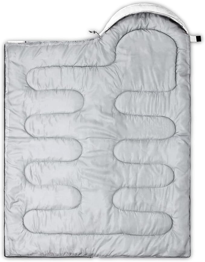 QOOMO Camping Sleeping Bags,3 Season Warm & Cool Weather,Lightweight,Waterproof Sleeping Bags for Adults & Kids,Traveling,and Outdoors,Camping Gear Equipment