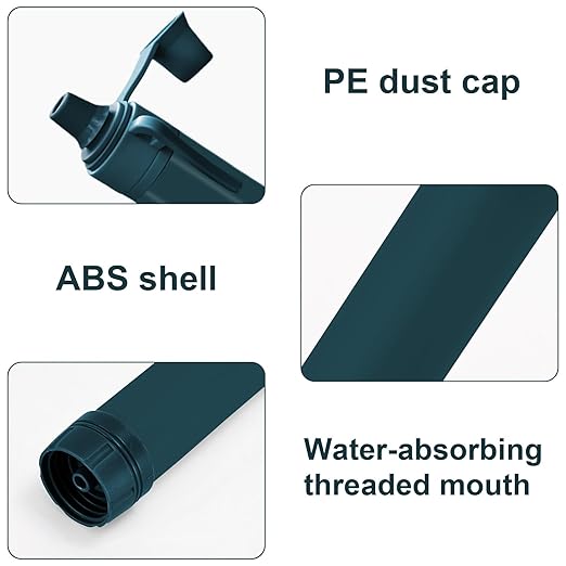 Upgrade Set of 5,Personal Water Filter Straw for Hiking, Camping, Travel,Water Straws to purify Water,Emergency Water Straw (Navy Blue)