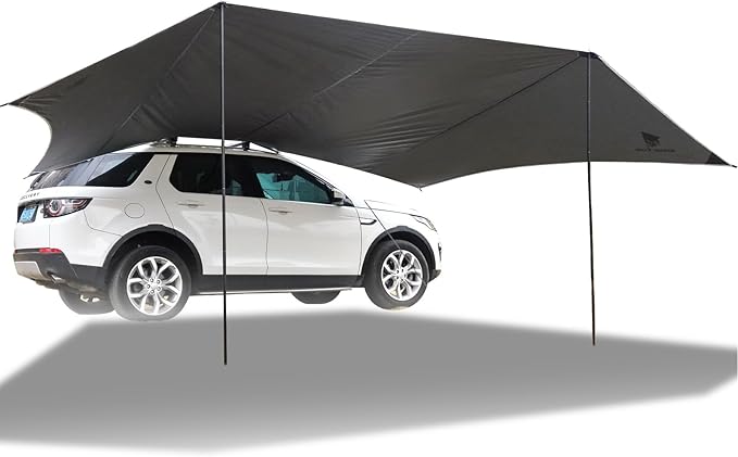GEERTOP Large Car Side Awning Tarp 19 x11 ft Waterproof Vehicle Sun Shade Cnaopy Shelter for SUV, MPV, Van, Campers