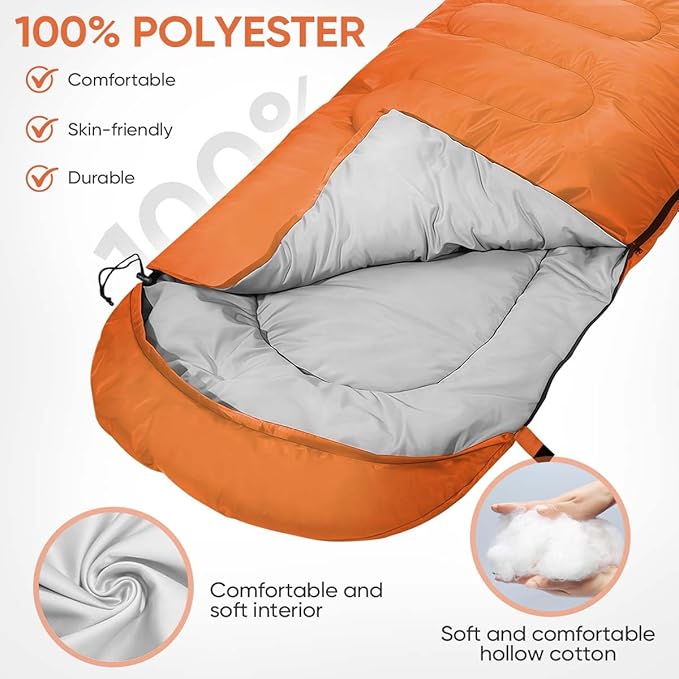 OBTANIM Sleeping Bags Portable Waterproof Camping Sleeping Bag for Adults Kids 4 Seasons Cold Weather or Warm Backpacking Hiking Travel Indoor Outdoor Use