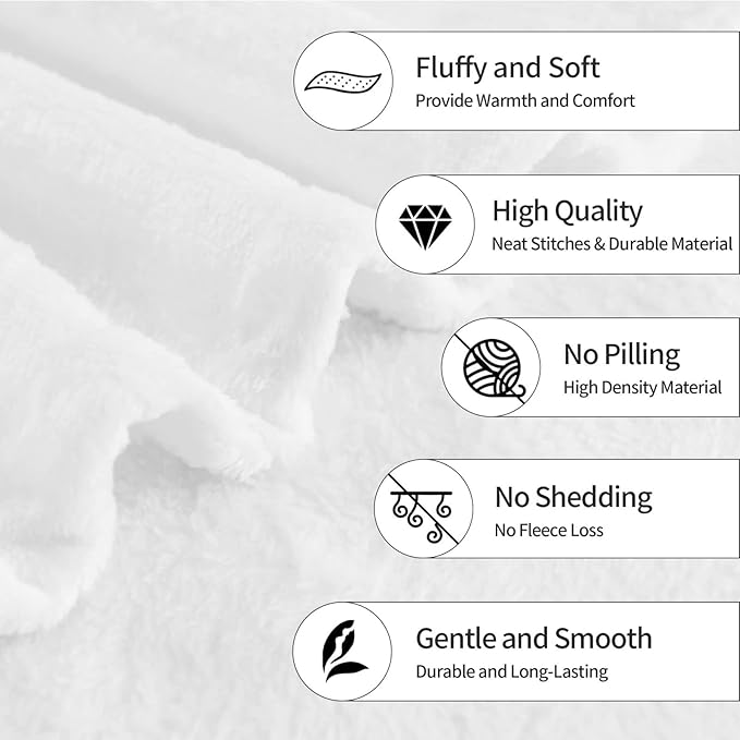 Camping Blanket, Comfort Soft Flannel Camping Throw Blanket, Ideal for Living Room and Bedroom Decor White, Perfect Loves Camping Blanket for Everyone 40"X30"