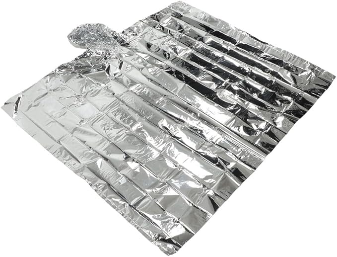 Emergency Blanket - Water Proof Aluminum Film Thermal Insulation for Outdoor Survival, Camping & Hiking - Compact & Lightweight (127x100cm)‌
