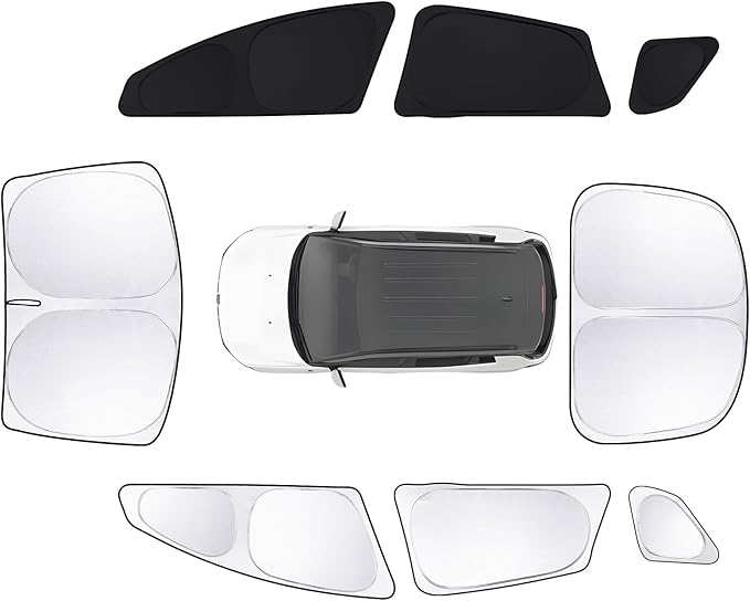 8pcs Car Window Shades for Tesla Model S 2012-2025 2026 (Not Model S Plaid/Long Range) Accessories,Windshield Side Rear Full Sunshade,Sun Visor UV Blocking, Privacy Protection for Camping Outdoor